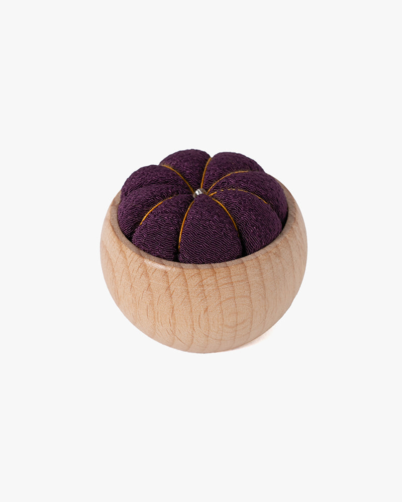 Hiro, Pin Cushion with Wooden Base, Purple