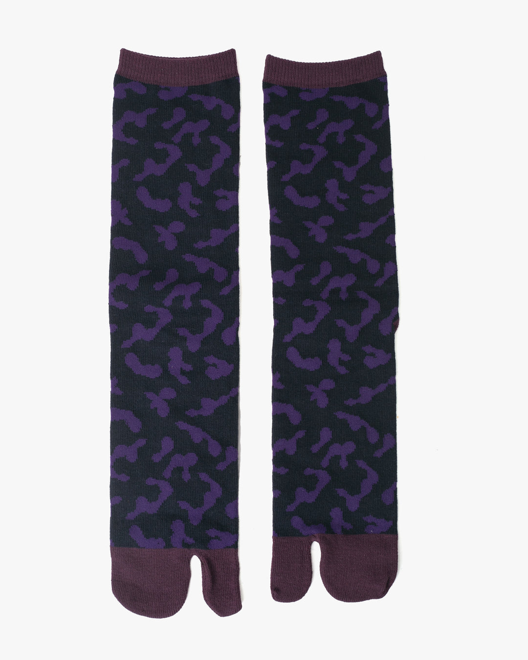 Wa Modern, Tabi Socks, Crew, Black with Purple Hyotan (M/L)