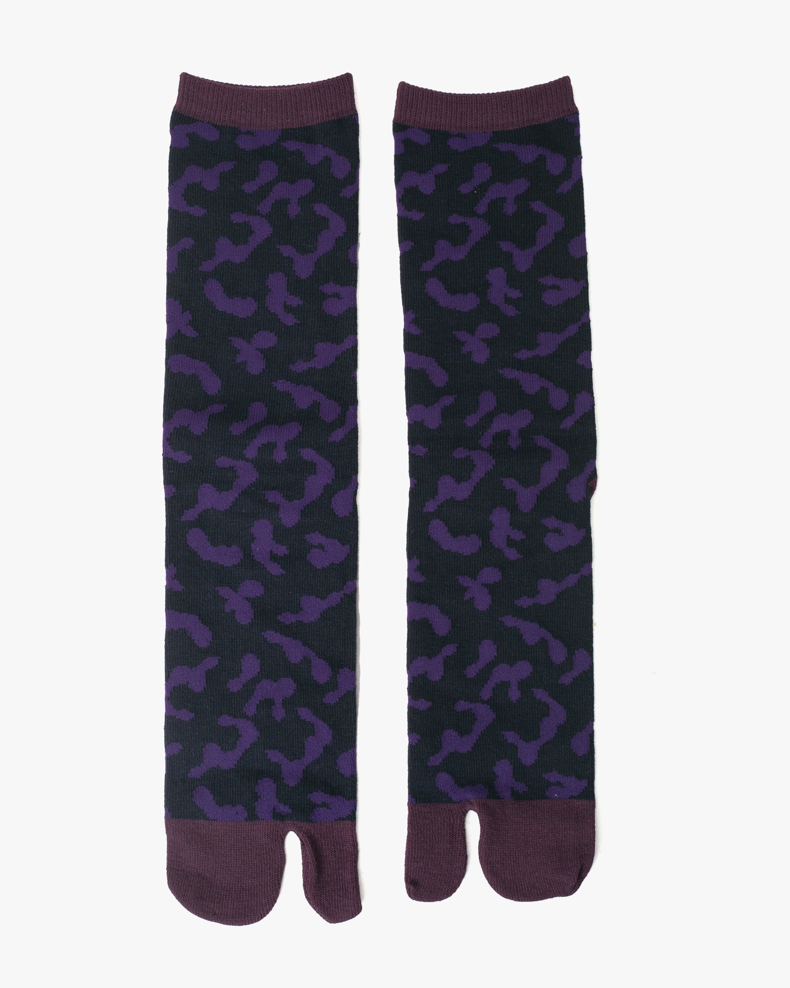 Wa Modern, Tabi Socks, Crew, Black with Purple Hyotan (M/L)
