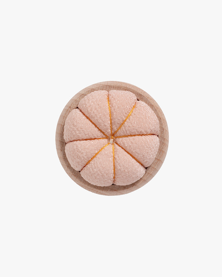 Hiro, Pin Cushion with Wooden Base, Peach