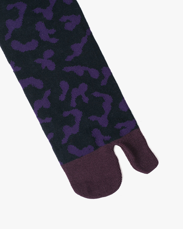 Wa Modern, Tabi Socks, Crew, Black with Purple Hyotan (M/L)