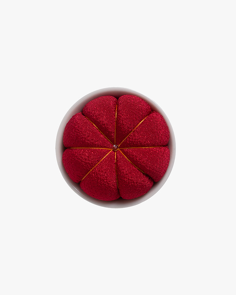 Hiro, Pin Cushion with Ceramic Base, Kutani, Red