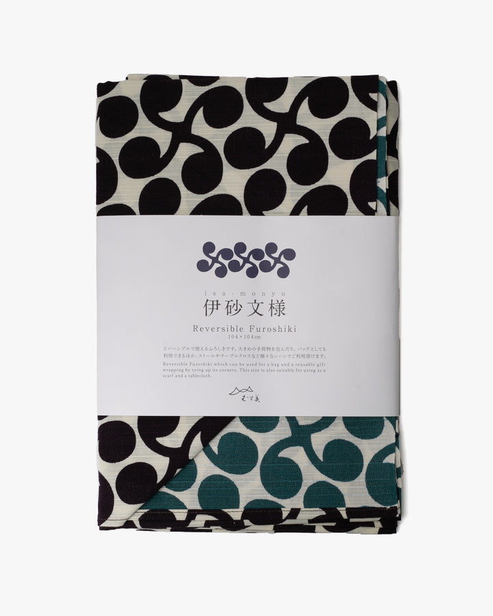 Modern Furoshiki, Musubi, Reversible, Isa Monyo, New Sprout, Purple/Blue, 40" x 40"