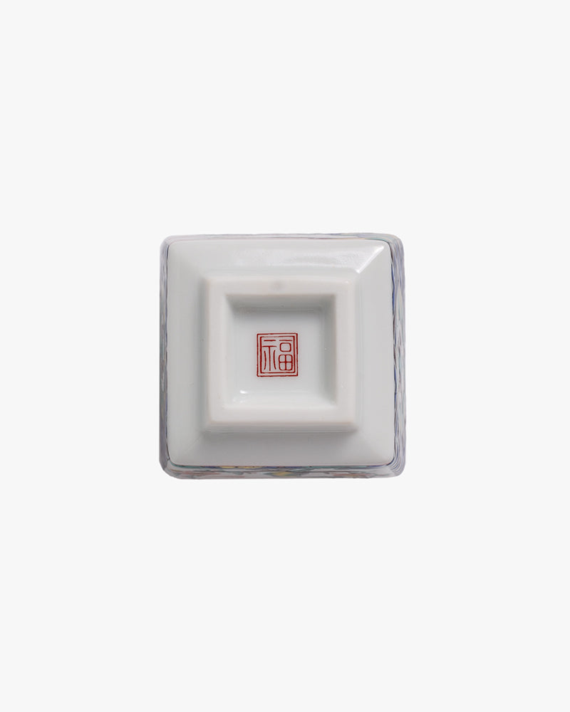 Hiro, Pin Cushion with Ceramic Base, Kutani, Beige