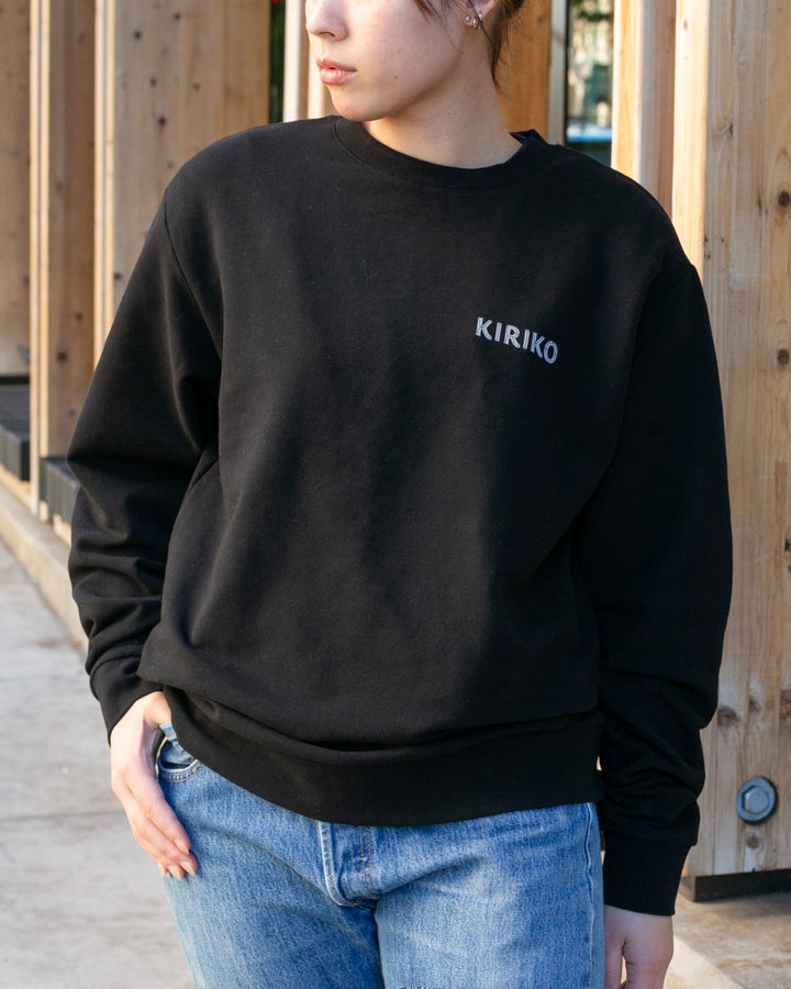 Kiriko Original Crewneck, Printed Koi-Dragon, Black