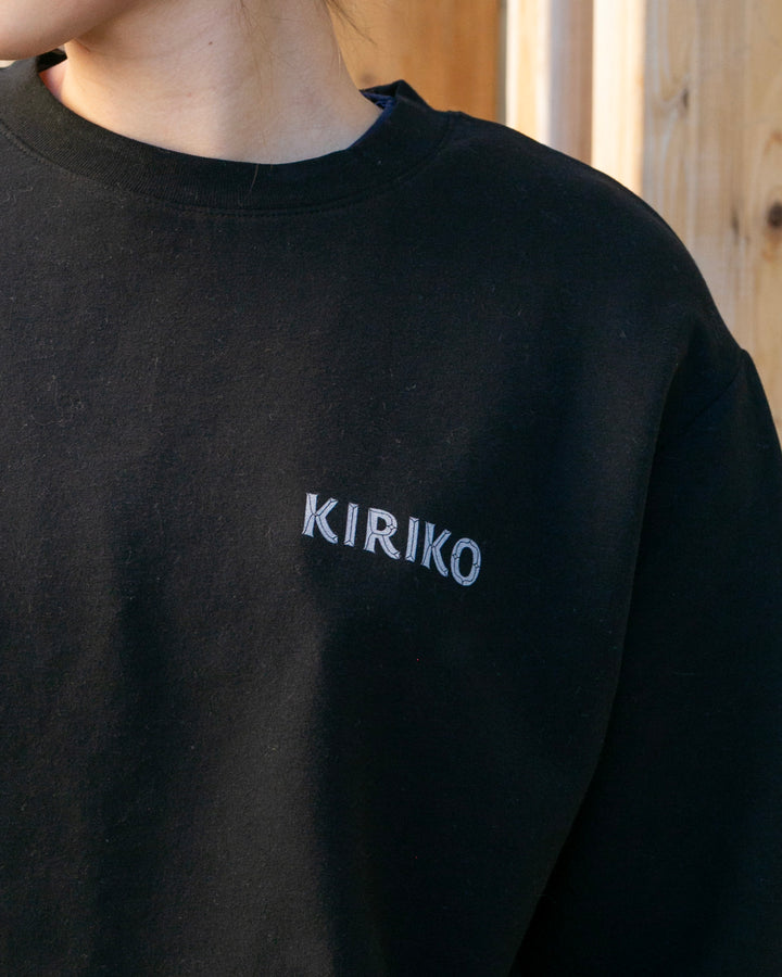 Kiriko Original Crewneck, Printed Koi-Dragon, Black