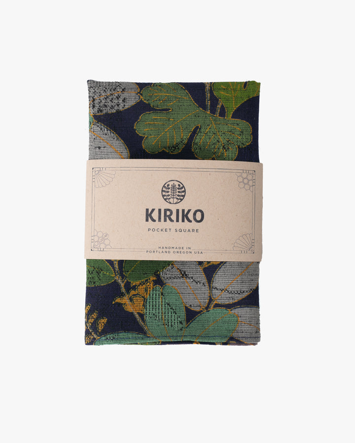 Kiriko Original Pocket Square, Floral - Plant Pattern