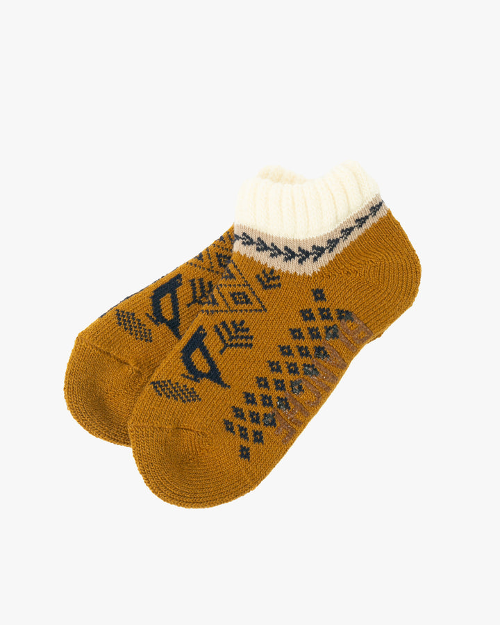 Debby Co., Ankle Socks, Maison Blanche Collection, Ochre with Navy