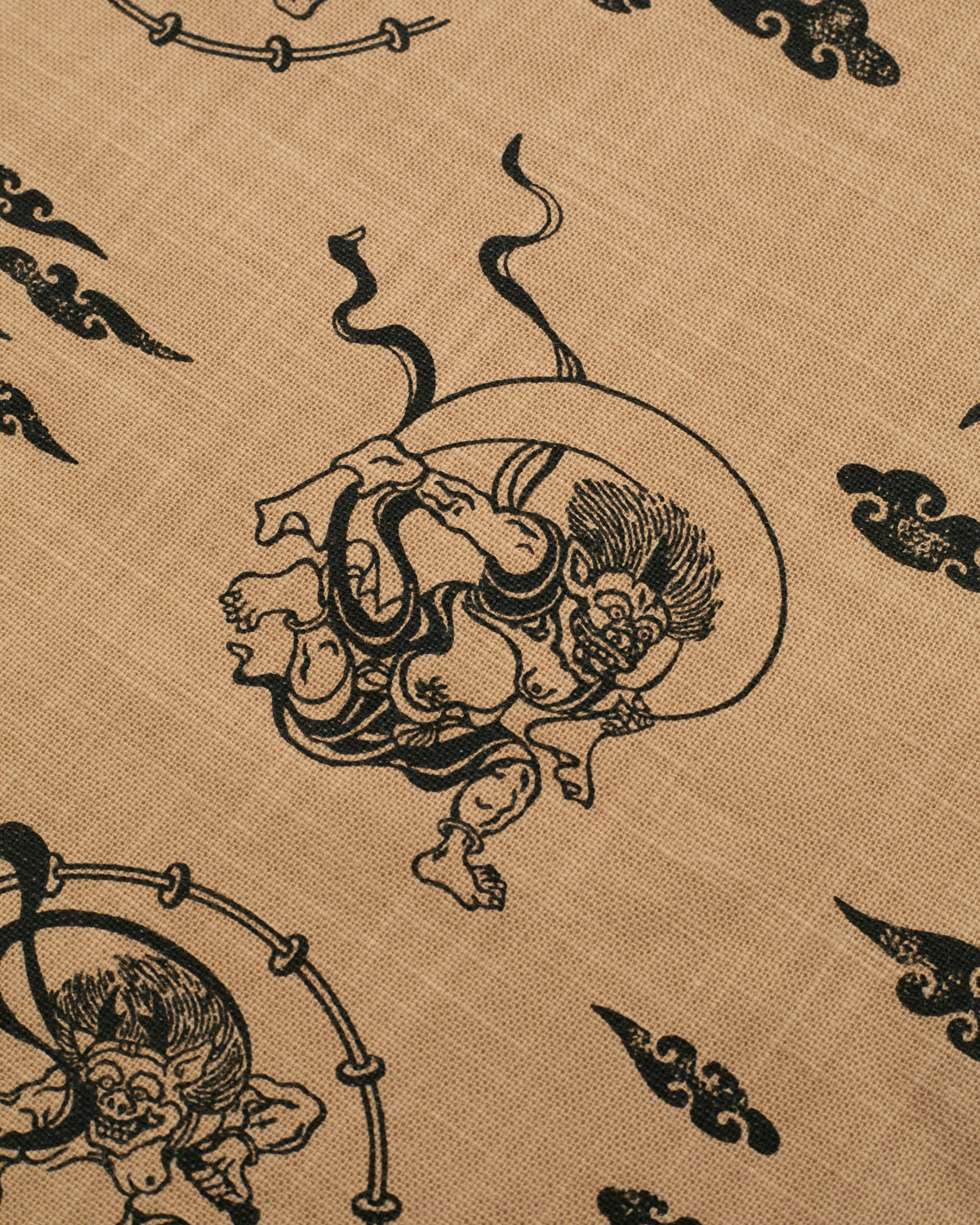 Kiriko Original Bandana, Classic, Fujin and Raijin, Tan