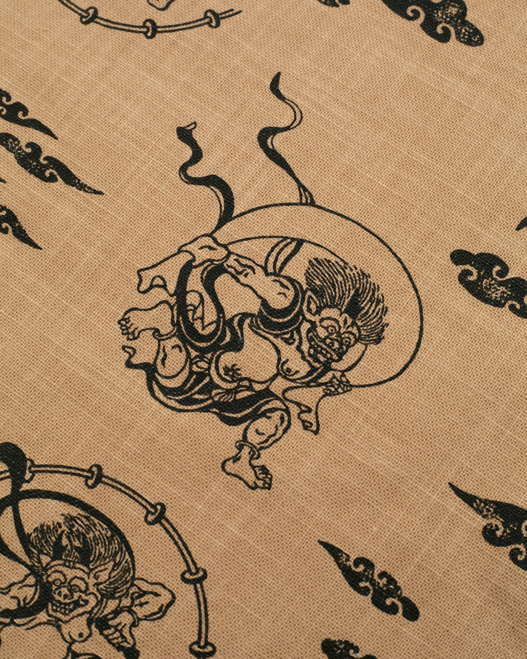 Kiriko Original Bandana, Classic, Fujin and Raijin, Tan