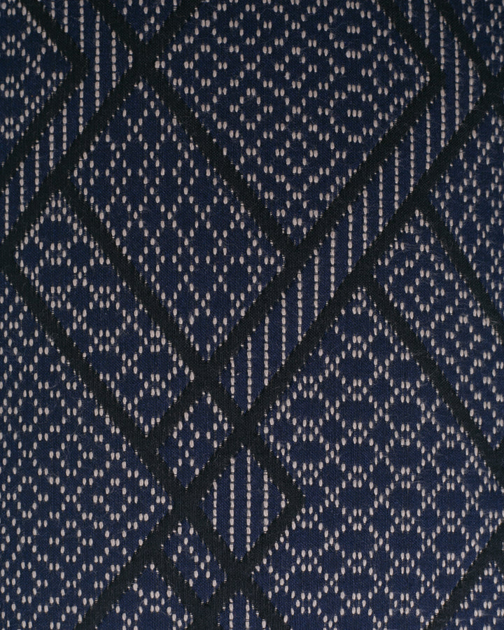 Kiriko Original Pillow, Navy with Black Diamond Patterns and White