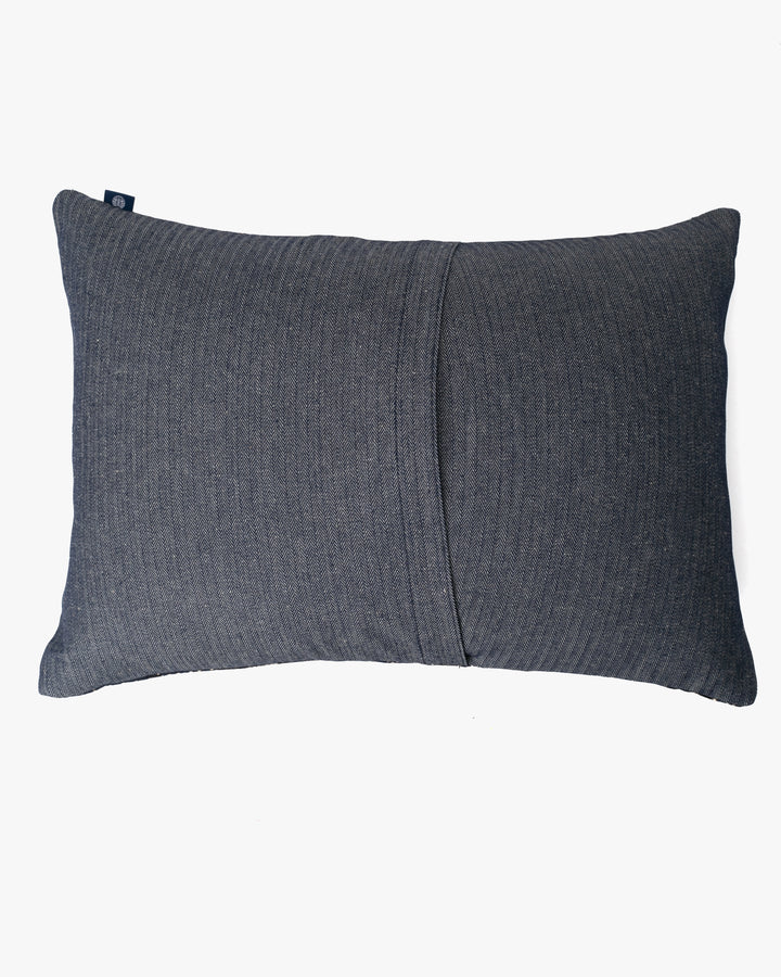 Kiriko Original Pillow, Navy with Black Diamond Patterns and White