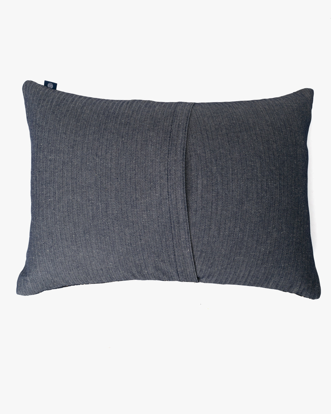 Kiriko Original Pillow, Navy with Black Diamond Patterns and White