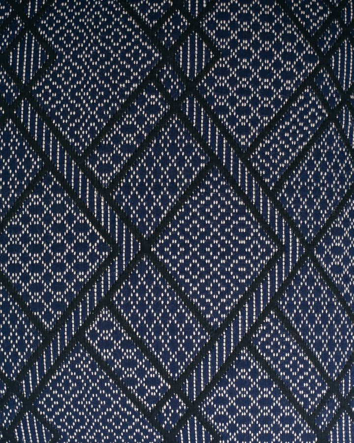 Kiriko Original Pillow, Navy with Black Diamonds and White patterns
