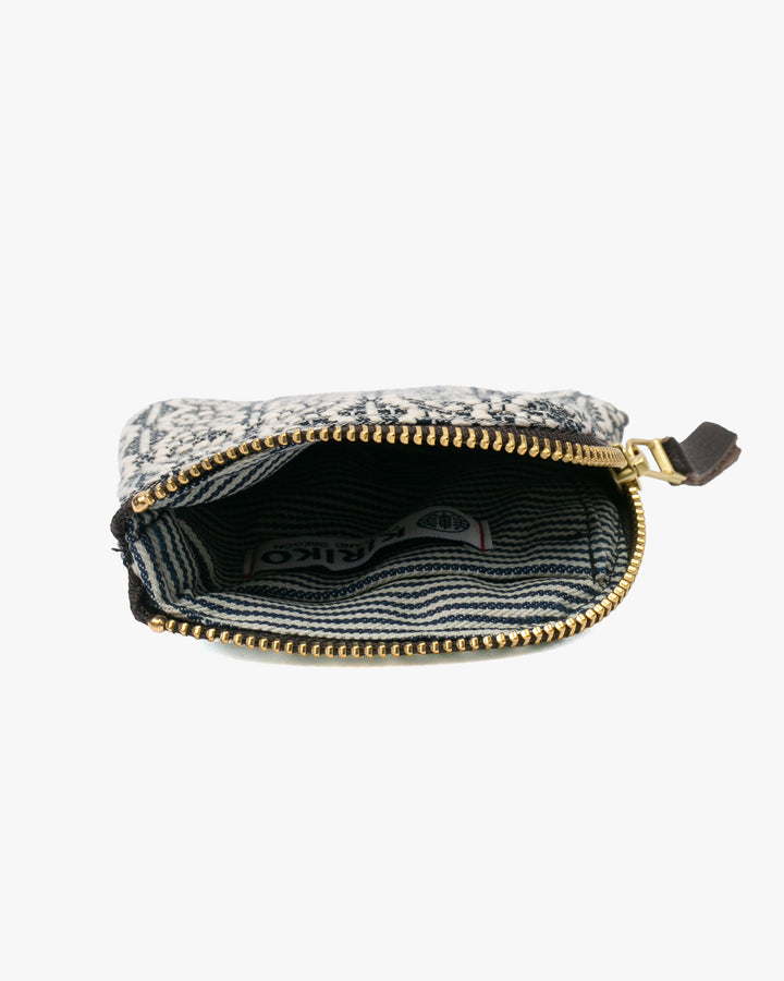 Kiriko Original, Zipper Wallet, Indigo and White, Kogin Sashiko Asanoha