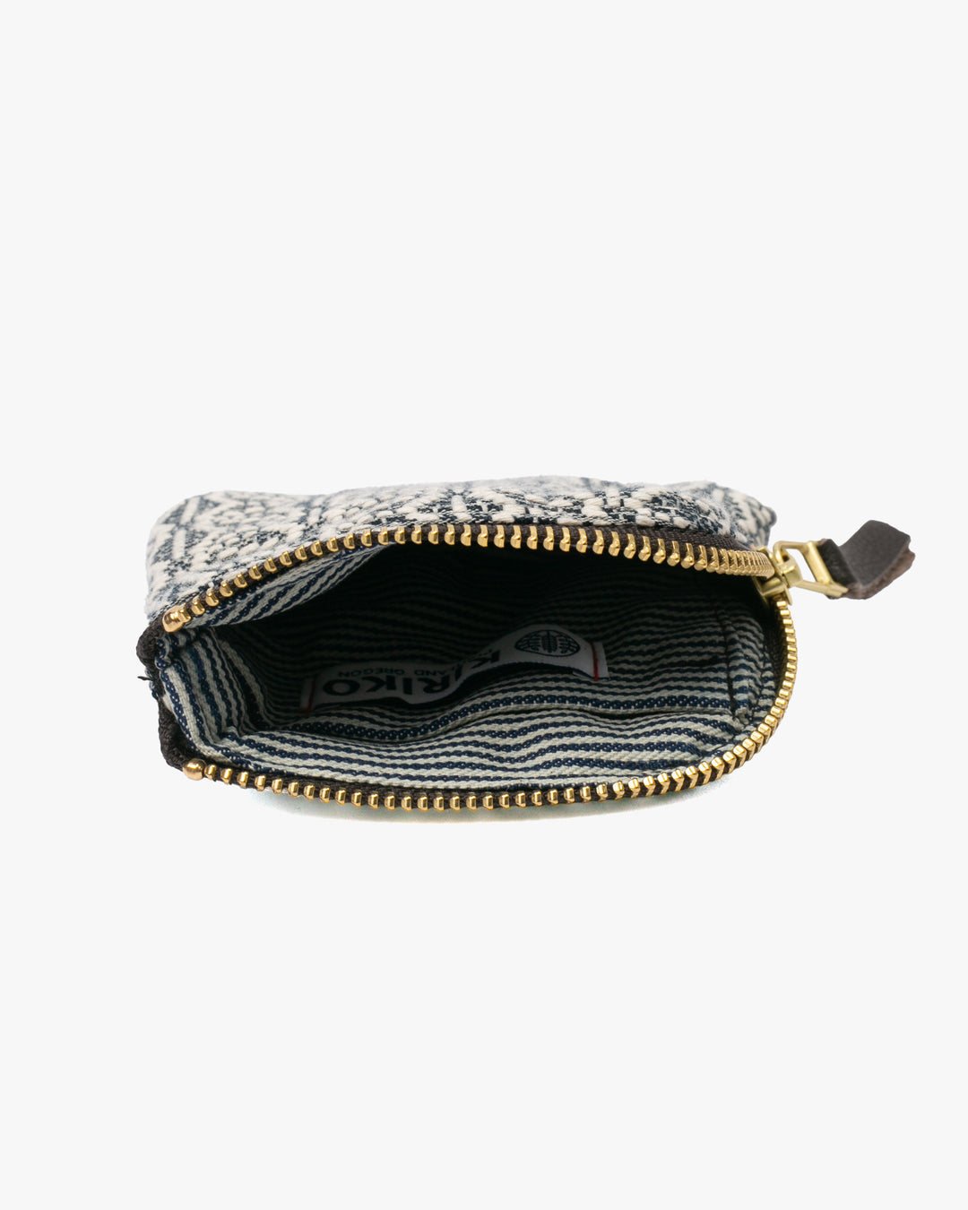 Kiriko Original, Zipper Wallet, Indigo and White, Kogin Sashiko Asanoha