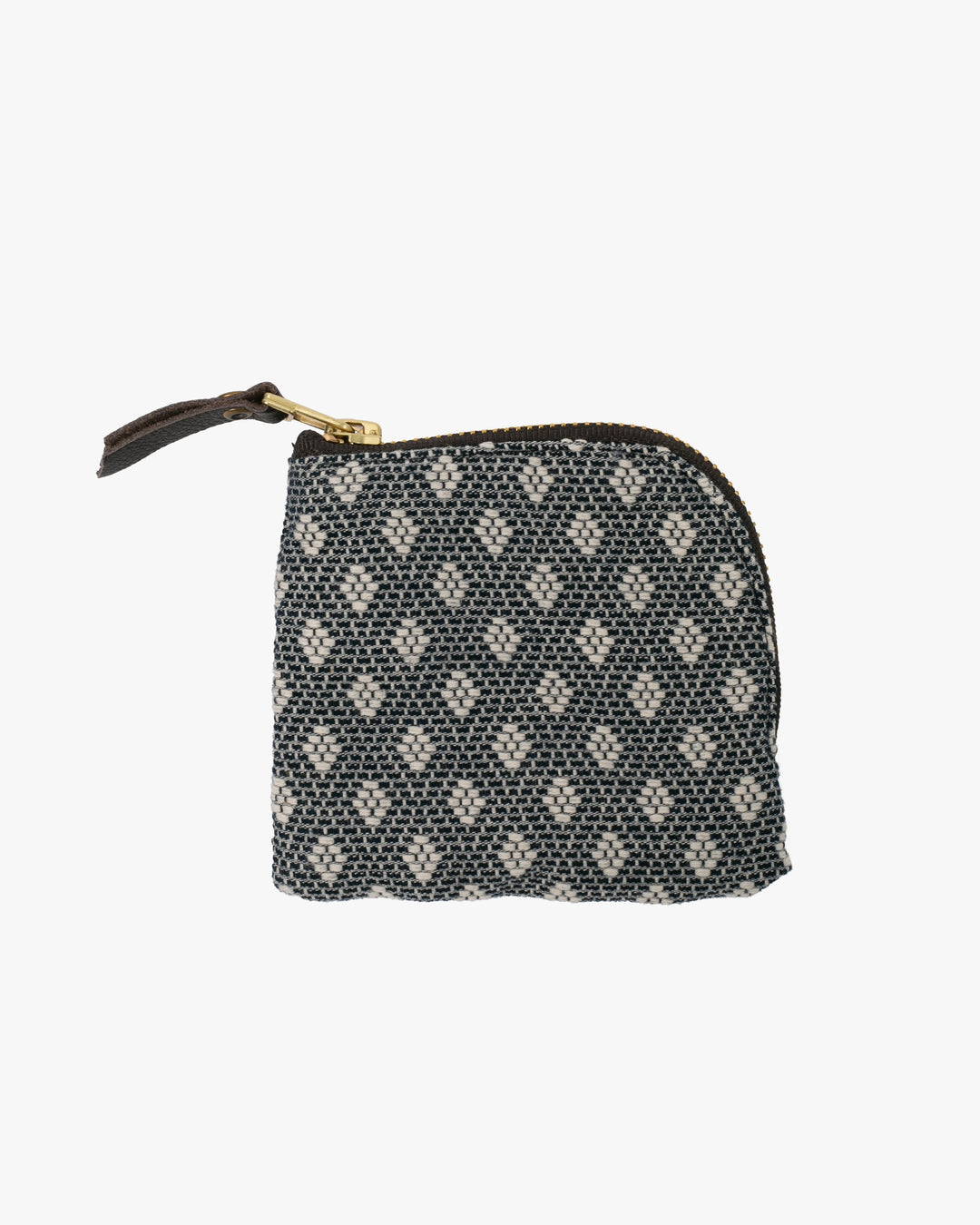 Kiriko Original, Zipper Wallet, Indigo and White, Kogin Sashiko Hishi