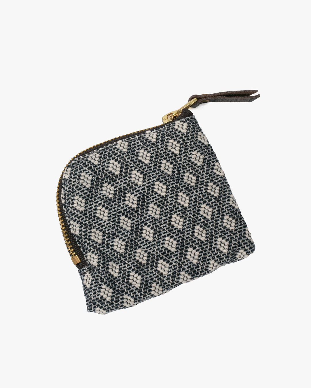 Kiriko Original, Zipper Wallet, Indigo and White, Kogin Sashiko Hishi