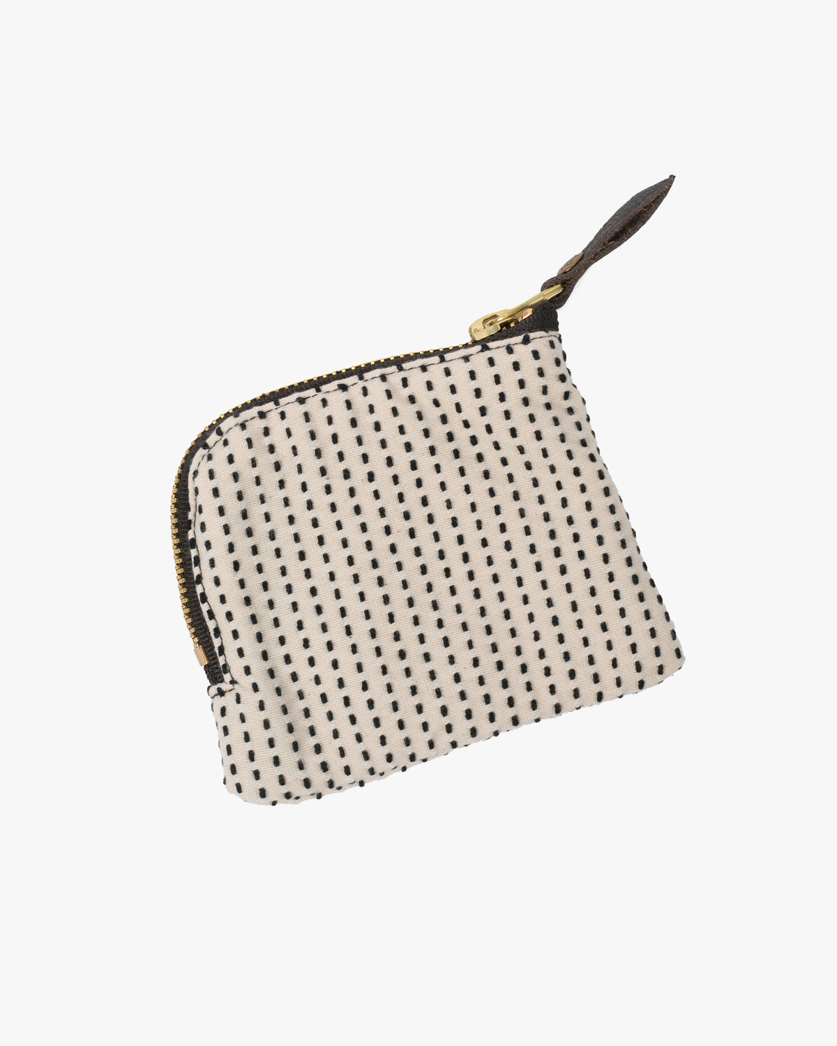 Kiriko Original, Zipper Wallet, Dark Indigo and White, Sashiko