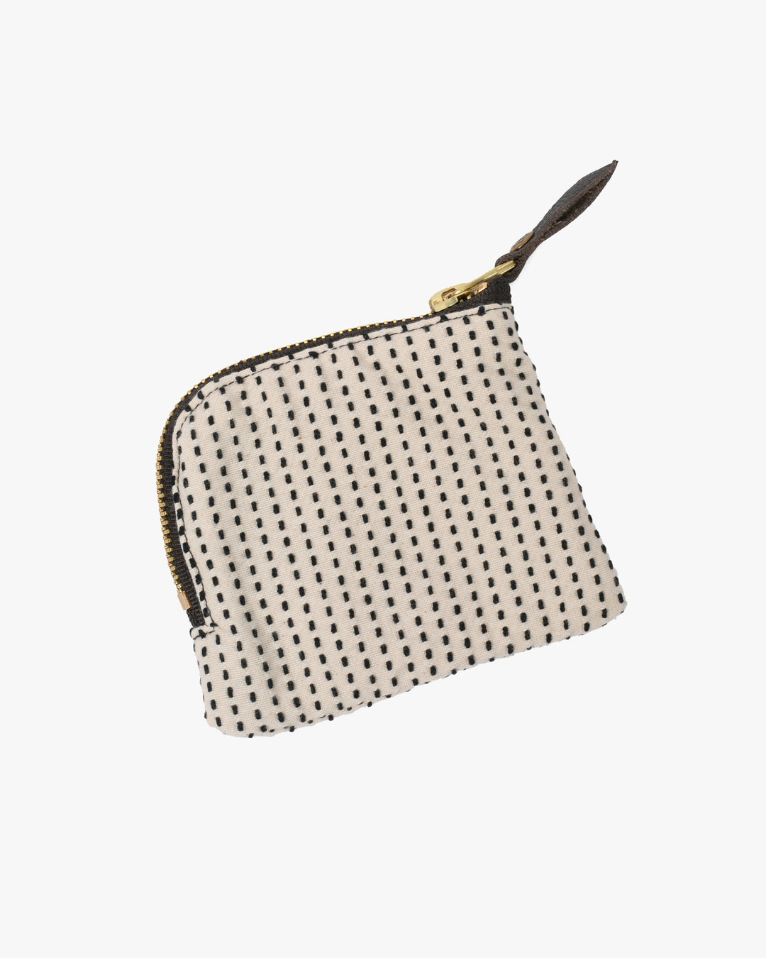 Kiriko Original, Zipper Wallet, Dark Indigo and White, Sashiko