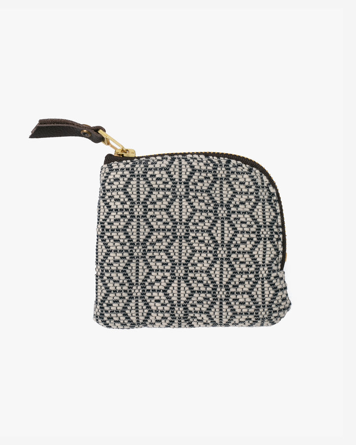 Kiriko Original, Zipper Wallet, White and Indigo, Kogin Sashiko Asanoha