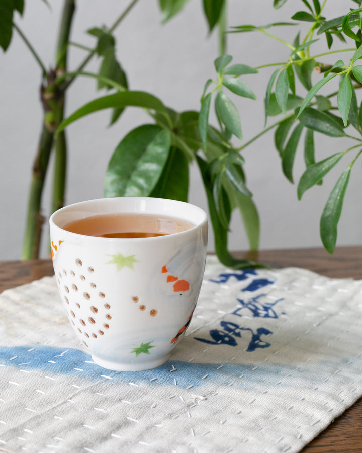 See Through Color Tea Cup, Koi Fish, Arutha