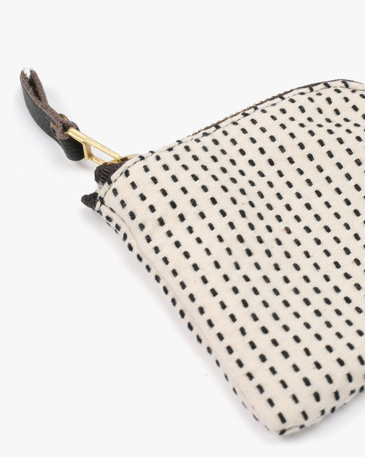 Kiriko Original, Zipper Wallet, Dark Indigo and White, Sashiko