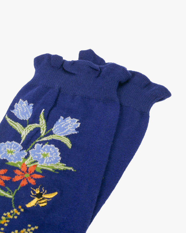 Debby Co. Crew Socks, Andeotte Collection, Cobalt Blue