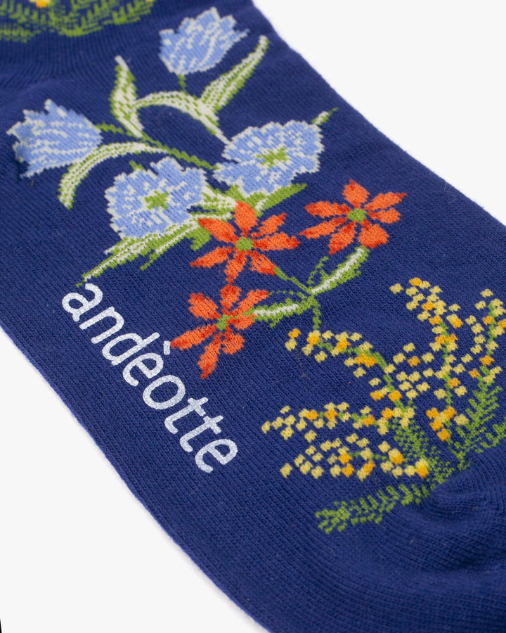 Debby Co. Crew Socks, Andeotte Collection, Cobalt Blue