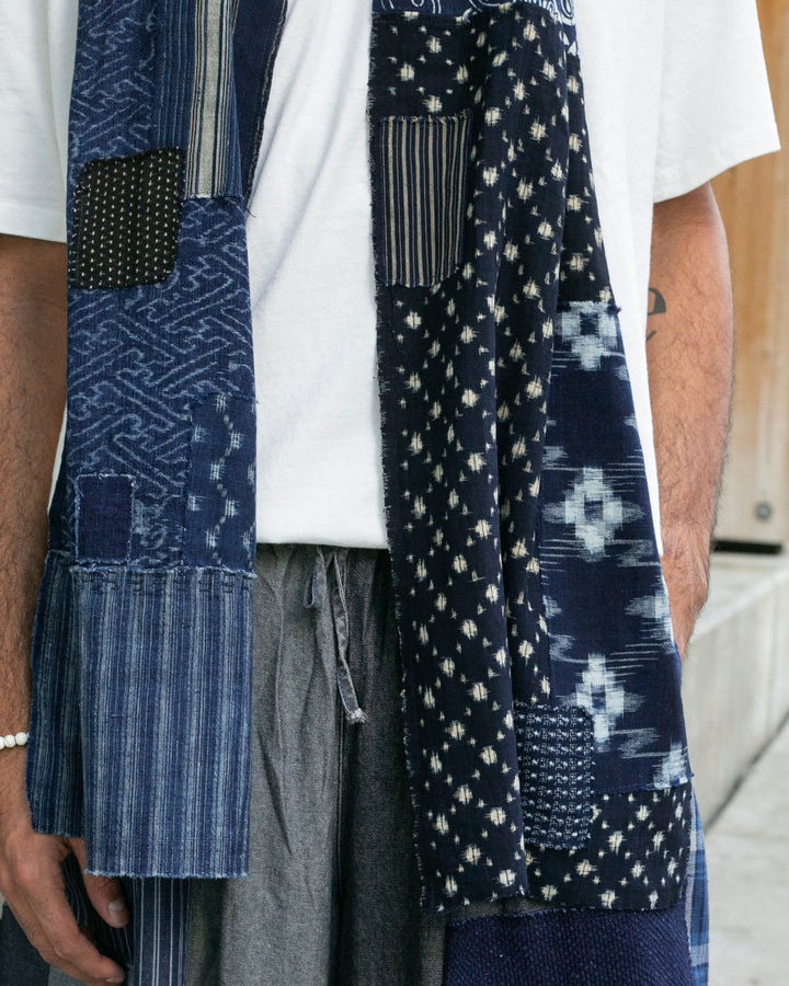 Kiriko Original Scarf, Patched Boro, Indigo, 34