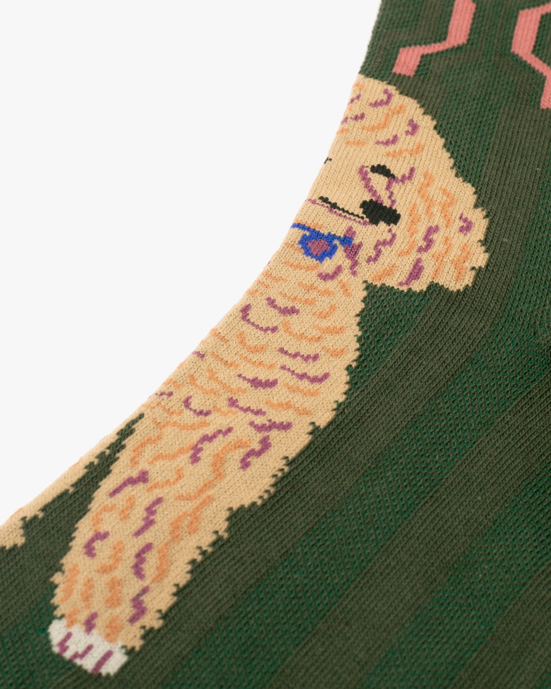 Debby Co. Crew Socks, Andeotte Collection, Green with Poodle