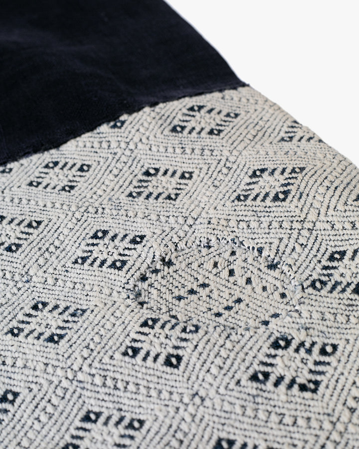 Vintage Noragi Jacket, Partially Sashiko Stitched, Indigo with White Hishi