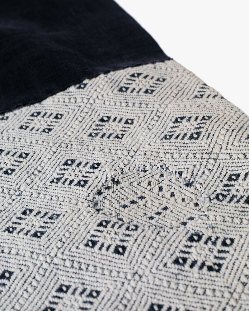 Vintage Noragi Jacket, Partially Sashiko Stitched, Indigo with White Hishi
