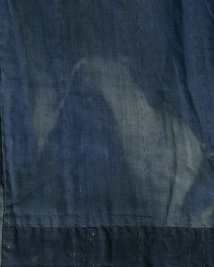 Vintage Noragi Jacket, Patched, Blue, Brown, Black, and Cream