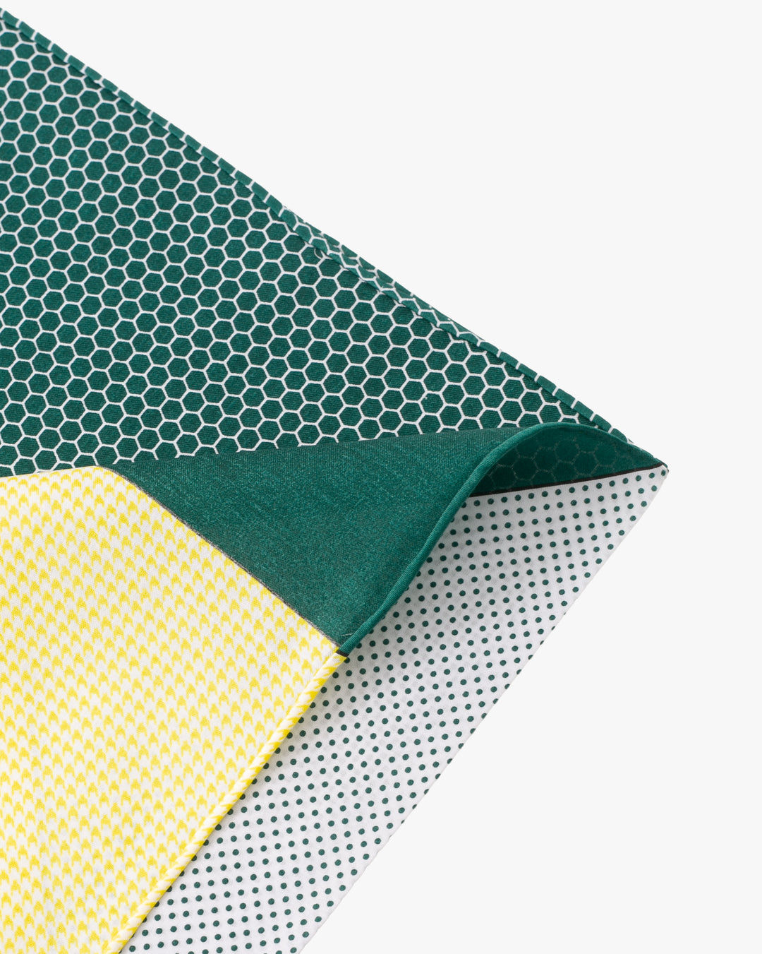 Japanese Handkerchief, Classic, Green and Yellow Geometric Shapes