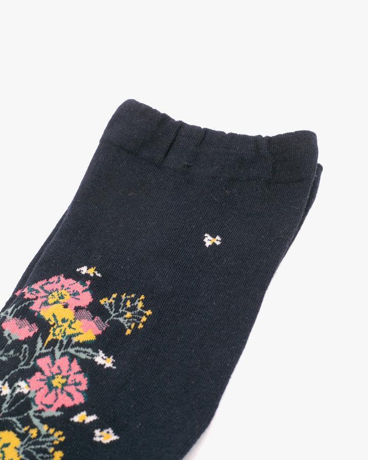 Debby Co. Crew Socks, Andeotte Collection, Navy Floral