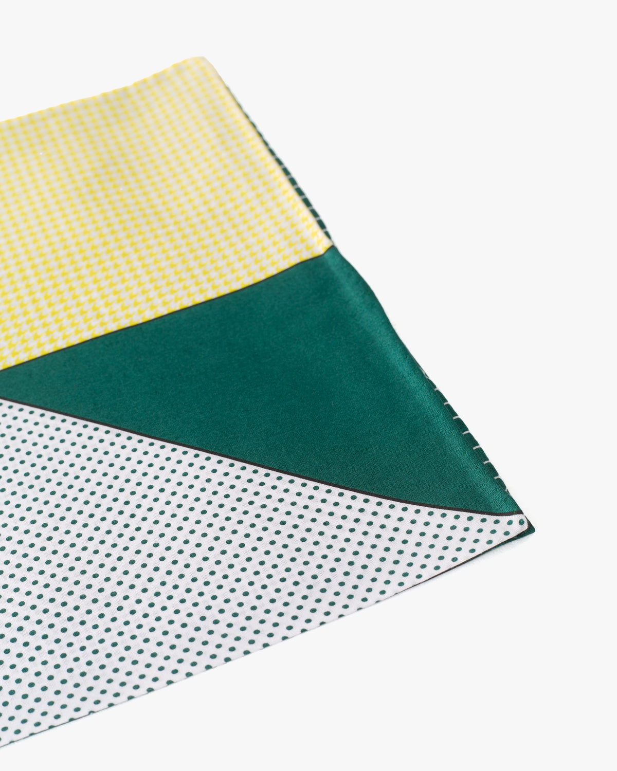 Japanese Handkerchief, Classic, Green and Yellow Geometric Shapes