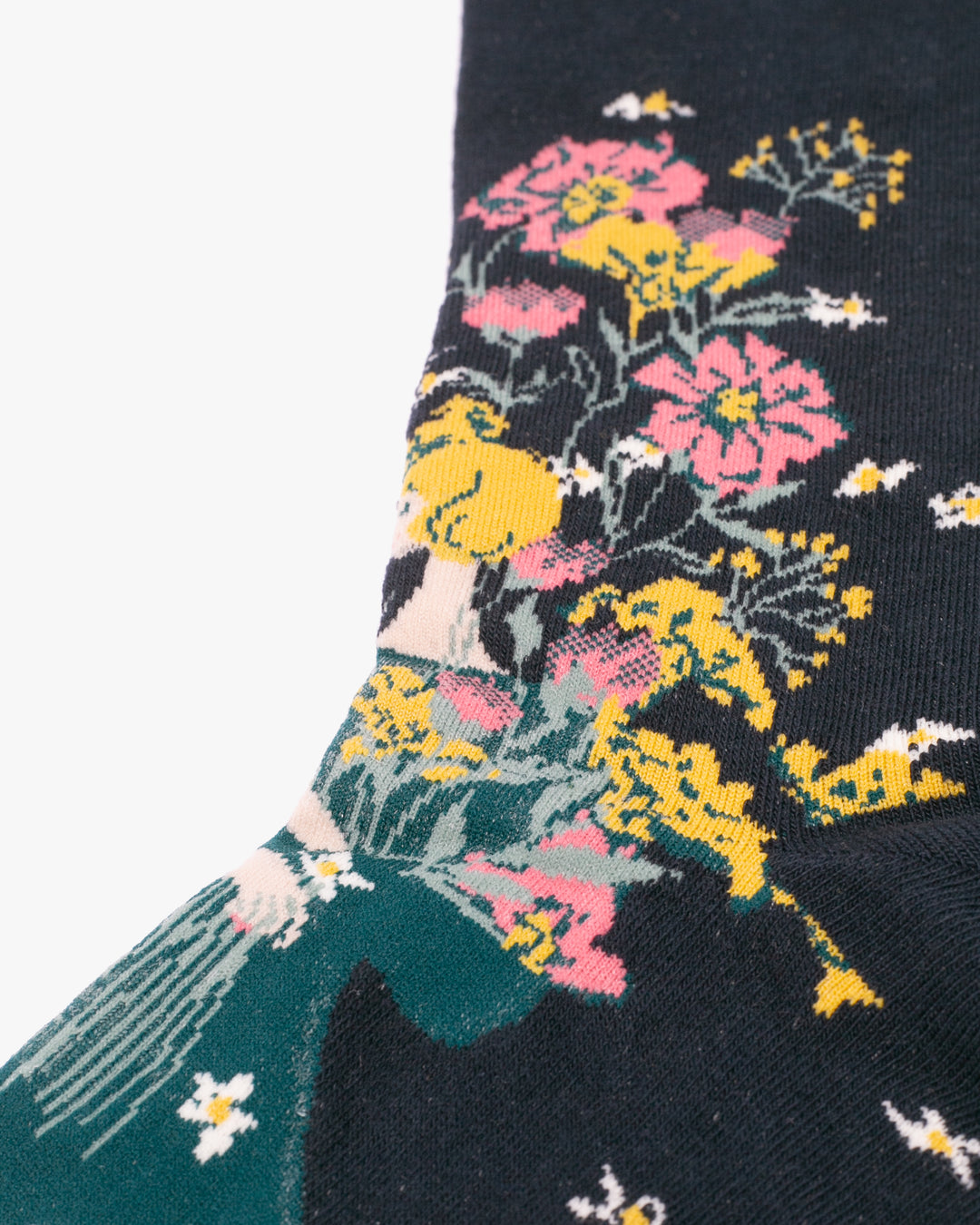 Debby Co. Crew Socks, Andeotte Collection, Navy Floral