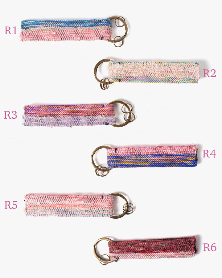 Sakiori Keychain, Nitta Textile Arts Inc., Hand Woven, Rose