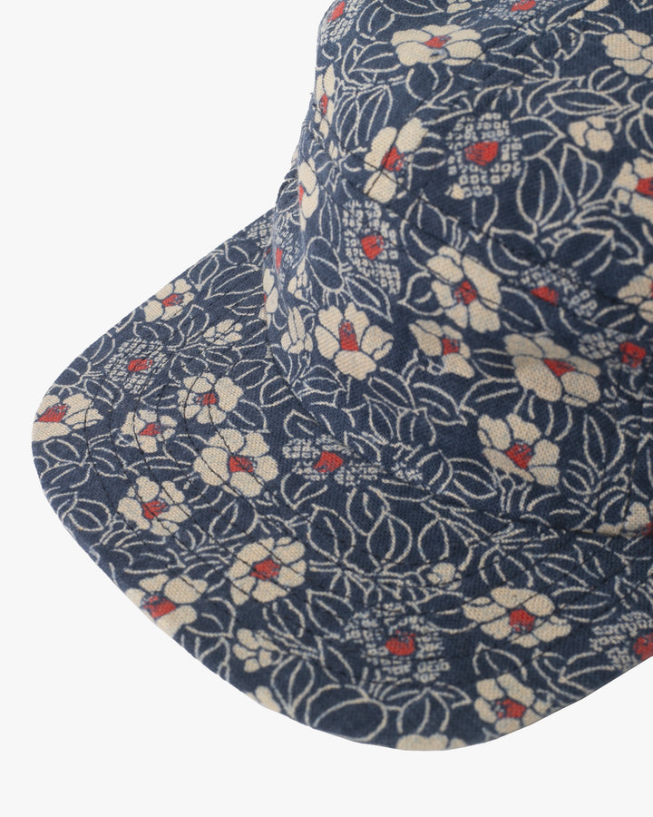 Kiriko Original Cap, 5-Panel Indigo Small Tsubaki with Solid Indigo Underbill