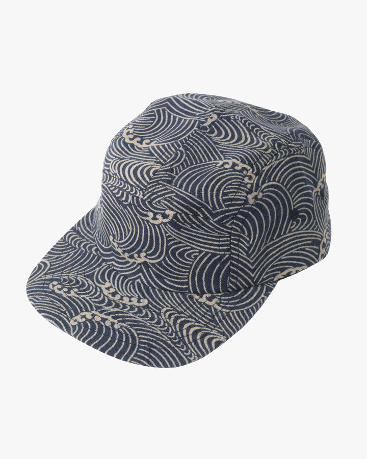 Kiriko Original Cap, 5-Panel Indigo Nami with Solid Indigo Underbill