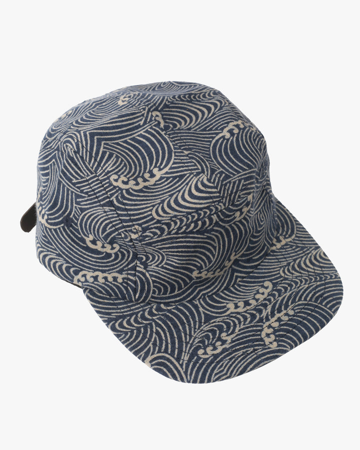 Kiriko Original Cap, 5-Panel Indigo Nami with Solid Indigo Underbill