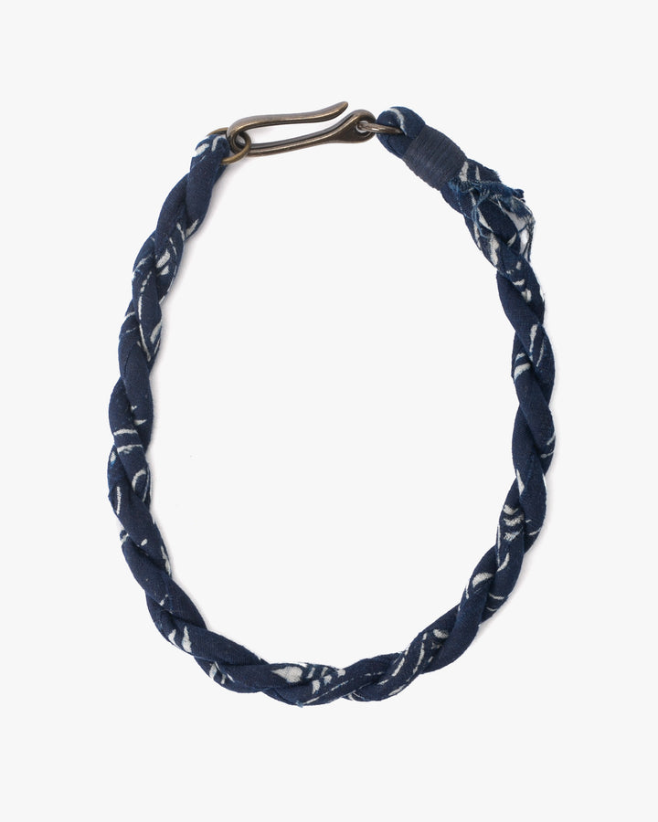 Boet x Kiriko Collar Necklace, Hook Collar, Boro, Indigo with White Katazome