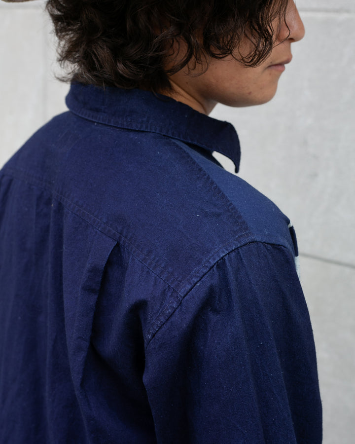 Japanese Repro, Indigo Button up Shirt, Gaijin Made Brand, Indigo with Dragon
