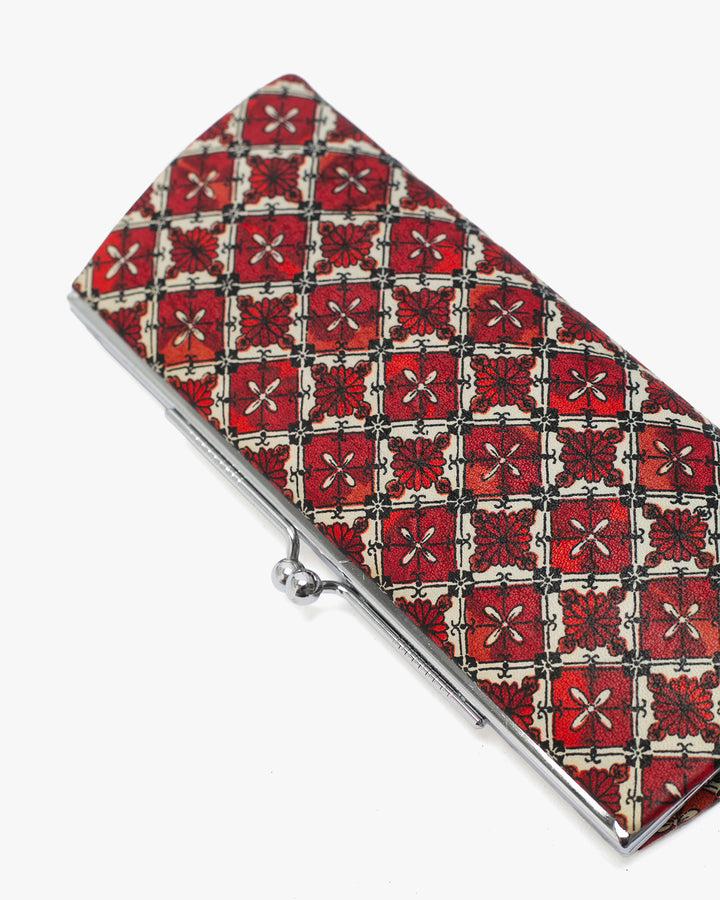Vintage Purse, Clutch, Red and White Floral