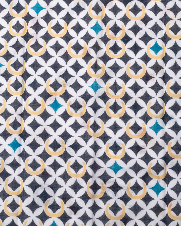 Kurochiku, Two-Sided Cotton Handkerchief, Multi-Color Shippou, Hyoutan and Horse
