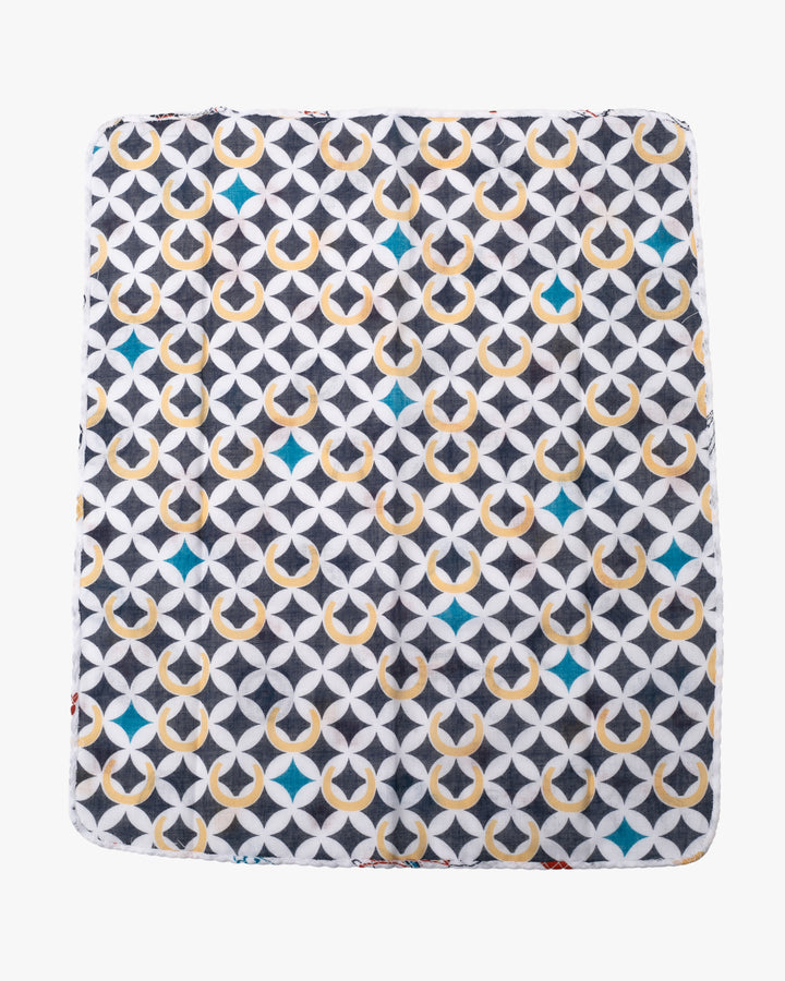 Kurochiku, Two-Sided Cotton Handkerchief, Multi-Color Shippou, Hyoutan and Horse