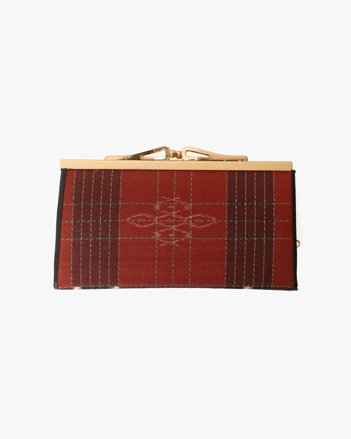 Vintage Purse, Clutch, Red with Burgundy and Black Plaid