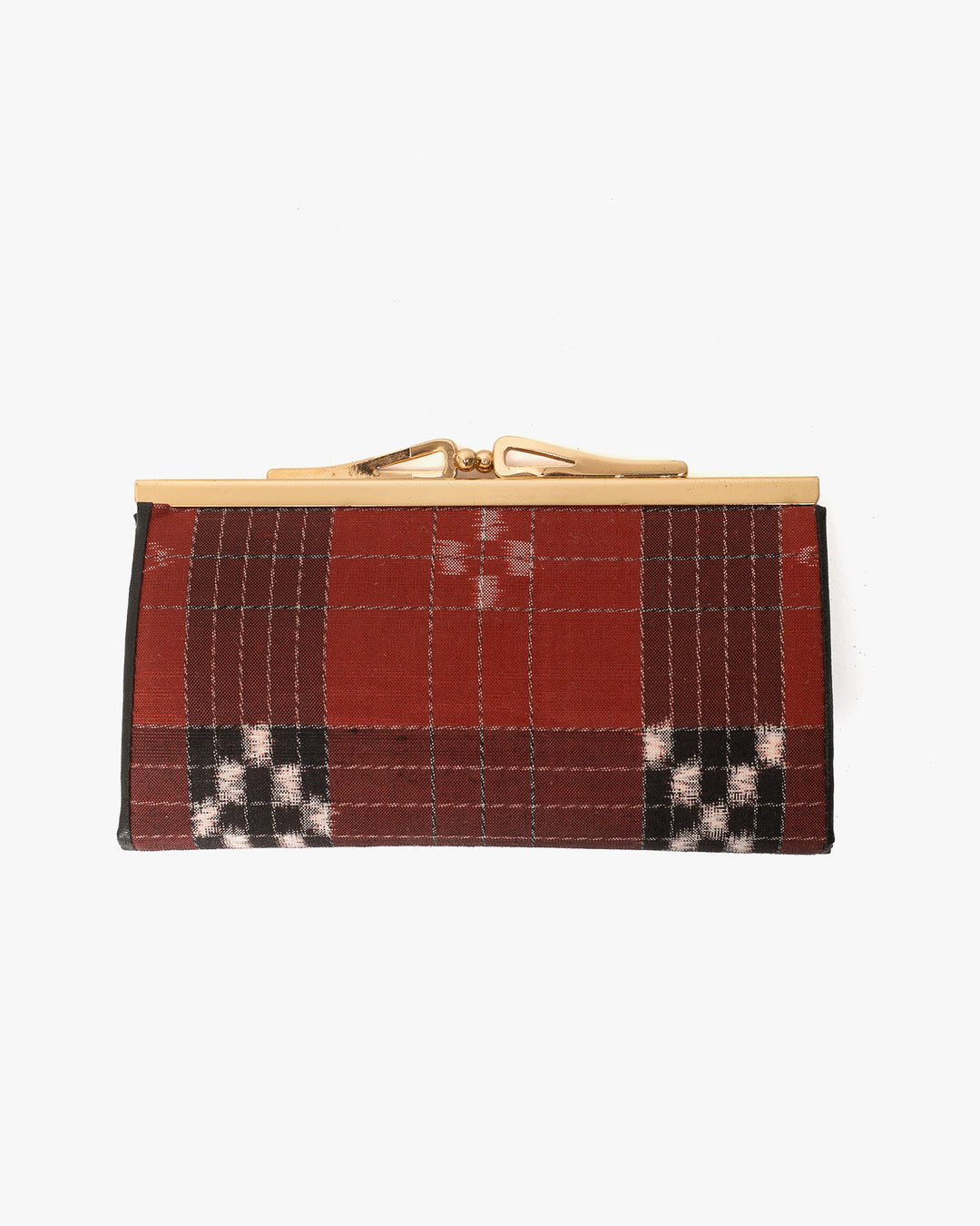 Vintage Purse, Clutch, Red with Burgundy and Black Plaid