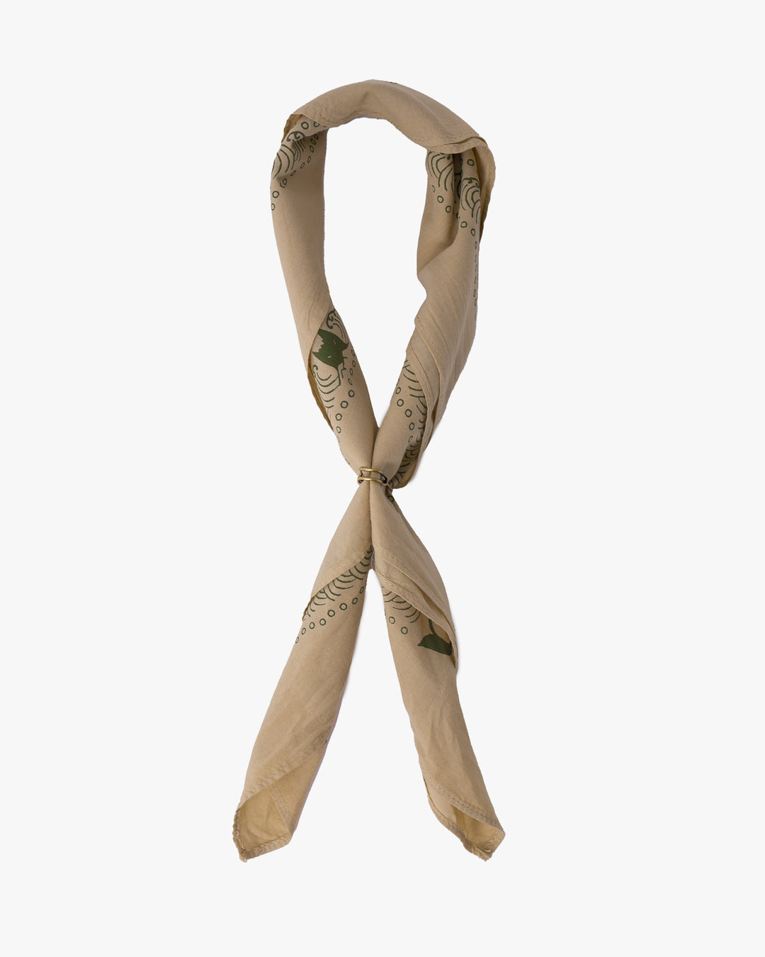 Kiriko Original Screen Printed, Custom-Dyed Bandana, Momotaro - Cream